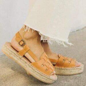Soludos Sanibel Fisherman Sandals, Leather, Espadrille, Size 9